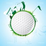 Conceptual Golf Design with Golf Ball and Golf Player